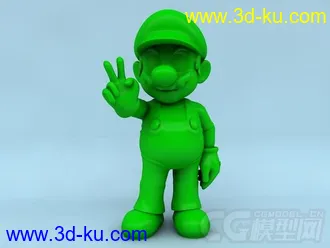 欢庆胜利的马里奥 3D打印模型 STL格式的图片