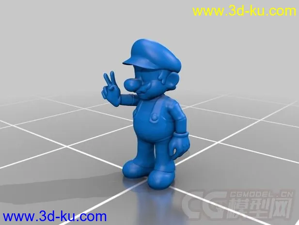 欢庆胜利的马里奥 3D打印模型 STL格式的图片2