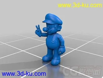 欢庆胜利的马里奥 3D打印模型 STL格式的图片