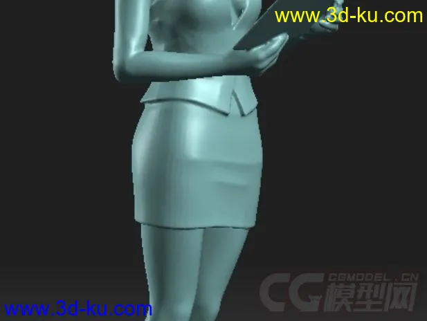 看书的美女 3D打印模型 STL格式的图片1