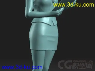 看书的美女 3D打印模型 STL格式的图片