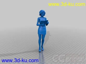 看书的美女 3D打印模型 STL格式的图片