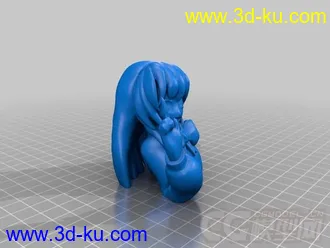 美少女半身像 3D打印模型 STL格式的图片