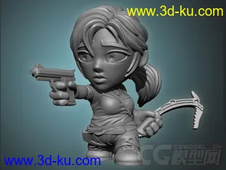 女战士 劳拉 克劳 3D打印模型 STL格式的图片
