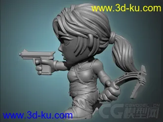 女战士 劳拉 克劳 3D打印模型 STL格式的图片