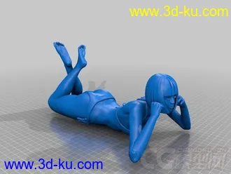 日光浴女孩 3D打印模型 STL格式的图片