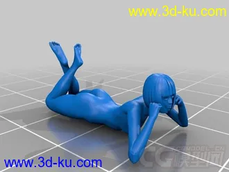 日光浴女孩 3D打印模型 STL格式的图片