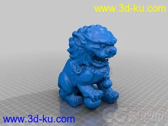 守门铜狮子 3D打印模型 STL格式的图片