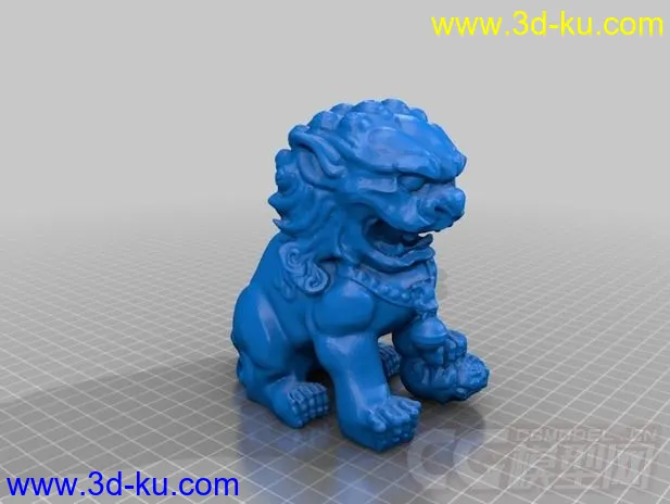 守门铜狮子 3D打印模型 STL格式的图片3