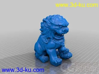 守门铜狮子 3D打印模型 STL格式的图片