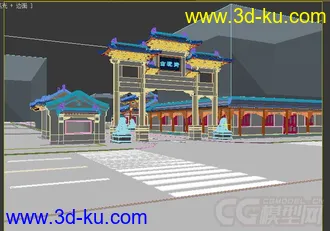 3D打印模型牌楼 牌坊 古街 古建筑的图片