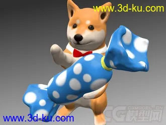 抱着糖果的小狗 3D打印模型 STL格式的图片