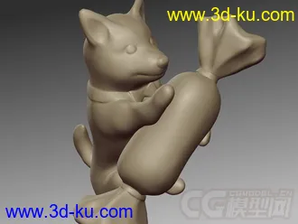 抱着糖果的小狗 3D打印模型 STL格式的图片