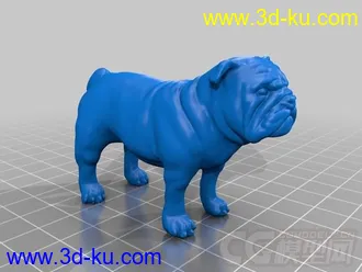 呆呆的斗牛犬 3D打印模型 STL格式的图片