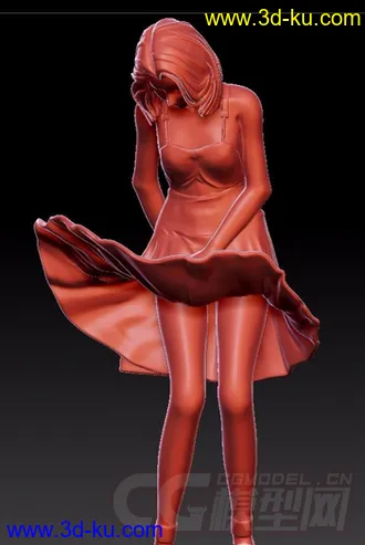 风中女子 3D打印模型 STL格式的图片