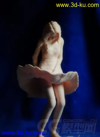 风中女子 3D打印模型 STL格式的图片