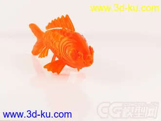 金色锦鲤鱼 3D打印模型 STL格式的图片