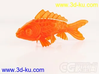 金色锦鲤鱼 3D打印模型 STL格式的图片