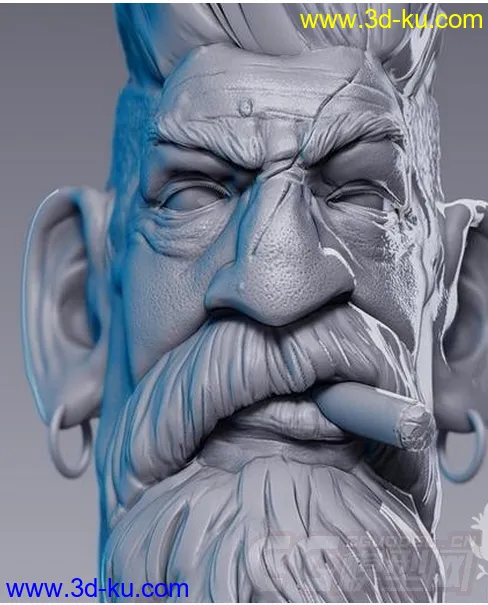 僵尸猎人头 3D打印模型 STL格式的图片3