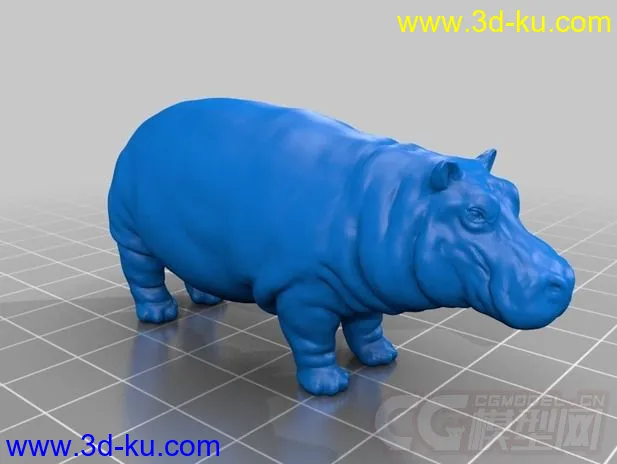河马 3D打印模型 STL格式的图片1