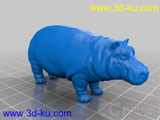 河马 3D打印模型 STL格式的图片