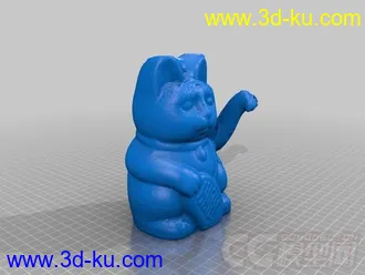 土豪金招财猫 3D打印模型 STL格式的图片