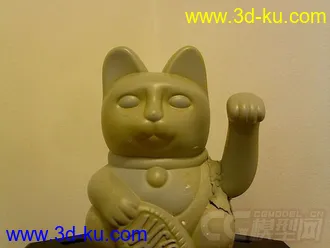 土豪金招财猫 3D打印模型 STL格式的图片