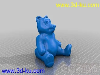 泰迪熊坐姿 3D打印模型 STL格式的图片