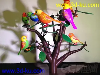 树与鸟 3D打印模型 STL格式的图片
