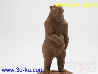 棕色的狗熊 3D打印模型 STL格式的图片