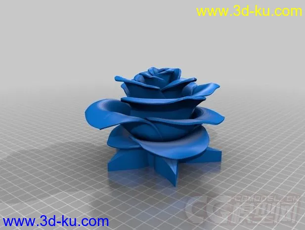 玫瑰花 3D打印模型 STL格式的图片1