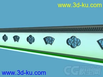 3D打印模型古典 中式 栏杆 围墙 景墙的图片