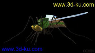 3D打印模型蚊子 有材质绑定的图片