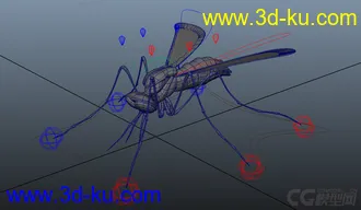 3D打印模型蚊子 有材质绑定的图片