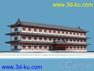 3D打印模型唐式 歇山 古建筑 大殿的图片