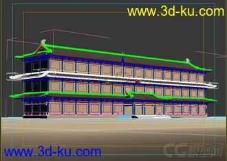 3D打印模型唐式 歇山 古建筑 大殿的图片
