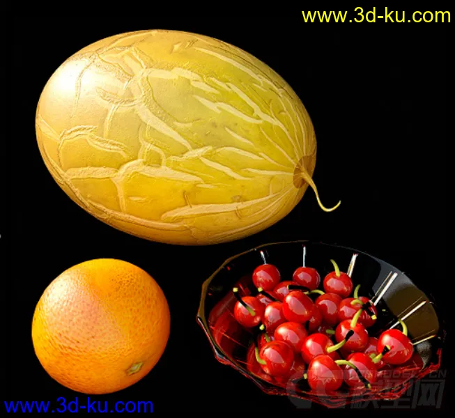 哈密瓜 樱桃 橘子 模型的图片1