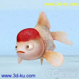 3D打印模型卡通金鱼，人偶金鱼；绑定非常细致；的图片