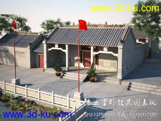 3D打印模型（个人原创）祠堂建筑室外表现的图片