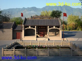 3D打印模型（个人原创）祠堂建筑室外表现的图片