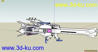 3D打印模型早期型号的高达 背着很大一个动力和武器平台（有图）的图片