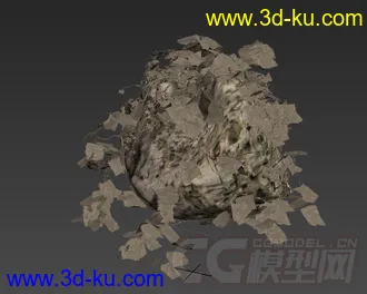 一个石头长满了草模型的图片