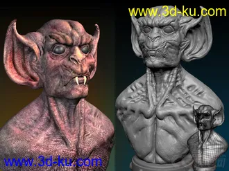 写实怪物带材质静帧模型有maya，ZBrush 高低模文件尽情下载！的图片
