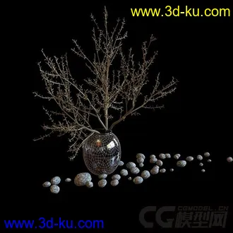 装饰品 一个大肚圆形花瓶模型的图片