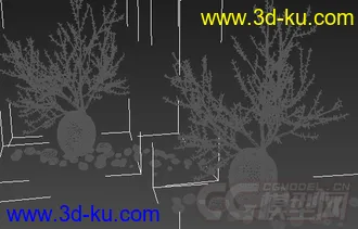 装饰品 一个大肚圆形花瓶模型的图片