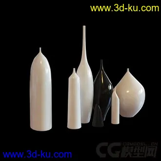 装饰品 各种形状的花瓶模型的图片