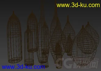 装饰品 各种形状的花瓶模型的图片