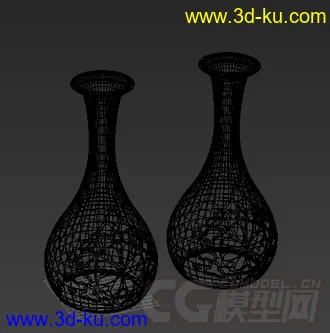 桌面装饰 大肚圆底 镂空花瓶模型的图片