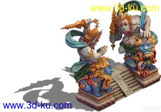3D打印模型两个Q版雕像门的图片