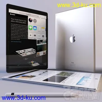 苹果平板电脑iPad Pro和触控笔苹果铅笔模型的图片
